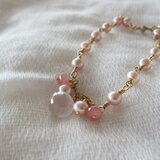 ローズクォーツとインカローズのブレスレット