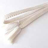 ※受注生産【変わりかのこ：白×金】手組み組紐