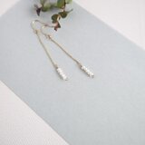 14kgf 淡水パールのデザインピアス