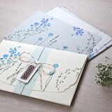 ブルーの花たちのレターセットの画像
