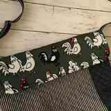 にわとり柄&ストライプ ショルダーバッグ