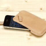 ハンドメイド iPhone4･4S用 レザーケース(ヌメ・白糸)