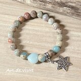 [再販]小さい地球インプレッションストーンの天然石ブレス