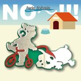 犬ブローチon三輪車 フレンチブル リフレクションブローチ