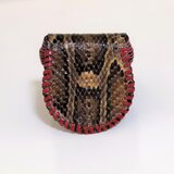 【送料無料】蛇革の小銭入れ　赤