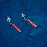 奈良鹿角茜染ピアス（インド茜）現在展示のみ、（デザイン、価格、変更の可能性あり、また綺麗な写真アップします…。）