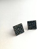 彩漆のスクエアピアス blue×white