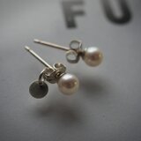 淡水パール 一粒のポストピアス 4㎜