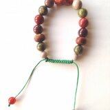 赤メノウ・ユナカイト・モッカイトのブレスレット