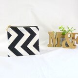 ポケット付ぺたんこミニポーチ◆chevronbk-cav-b