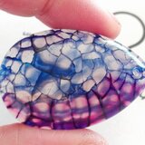 美しい深いブルー＆パープル　dragonヴィーナスアゲート ペンダントビーズ　41x27x8㎜