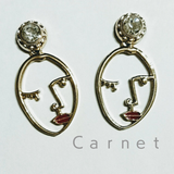 フェニーフェイスチャーム×一粒クリスタルピアス･チタンピアス