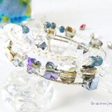 南極　氷のコイルブレスレット　ホエールテールチャーム　