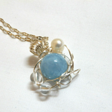 天然石アクアマリンのネックレス