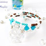 ターコイズ　カット水晶ココナッツコイルブレスレット