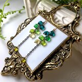 【Mhe-054GR】クリスタルのグラデーションシャンデリアピアス/イヤリング可