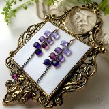 【Mhe-054RD】クリスタルのグラデーションシャンデリアピアス/イヤリング可