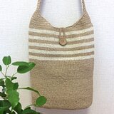 ＋受注生産＋ エコアンダリヤのショルダーバッグ（ベージュ×アイボリー）