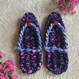 布ぞうり 〈紺桃と涼風〉Mサイズ