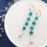 ヴィンテージ・スフレのロングピアス ＊ゴールドフィルド＊（イヤリング対応）