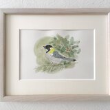 額付きアート「シジュウカラ」原画