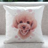 クッションカバー ドッグ トイプードル ネックレス北欧デザイン jubileecushionai003の画像