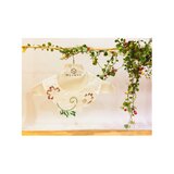 つけ襟☆ シルクシャンタン×刺繍レース(エンジマーブル×グリーン) 【送料無料】