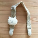 【再入荷】オーガニックコットン、ベビー・スタイクリップ・ネコさん