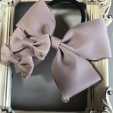 大人可愛い♡リボンがたくさんヘアゴム クリスタルとパール付き