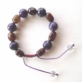 クラックアゲート・紫の天然石のブレスレット