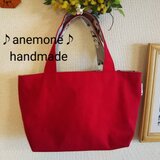 ♪帆布ミニトート♪ 赤色  ぱんだ柄