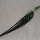 ほろほろ鳥の羽根ピアス