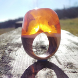 【送料無料】匠の技！天然木レジンの逸品アクセサリー『指輪』希望のリングサイズで製作！色違い製作もOK！