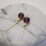 ヴィンテージテイストピアス -パープル×ゴールド