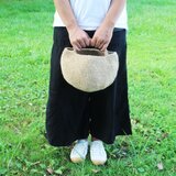 レモン柄のちいさな麻ひもかごバッグ