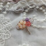 キラキラフラワーのポニーフック（ピンク）