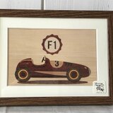 木の絵　木象嵌　Formula-1
