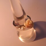 サンゴとパールのリング