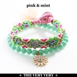 ビジュー&スウィートカラーじゃらづけブレスセット(2color)