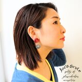 ラウンドガラスとコンチョ風チャーム