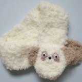 ネックウォーマー パンダ ホワイトxグレー