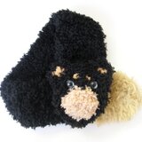 ネックウォーマー 黒柴のわんこ ブラックxブラウン