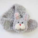 ネックウォーマー うさぎ ライトグレー