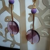 パープル×ゴールドパイプ　イヤリング