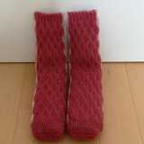 ボーダーのルームソックス(ローズ×ピンク)