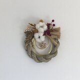 お正月飾り　しめ縄お飾り　コットンツリー・麦