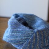 ふわふわモヘアのnaname スヌード（サックスブルー）◆ニュアンスカラー