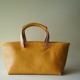 【限定品】船型のトートバッグ　イエロー/中ポケ ベロホック付き