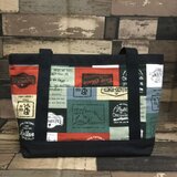 8号の帆布を使ったトートバッグ／ブラック☆男性にも☆