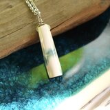 【ステンレスクロスチェーン】夜光貝 スティックバーネックレス【WAVE】